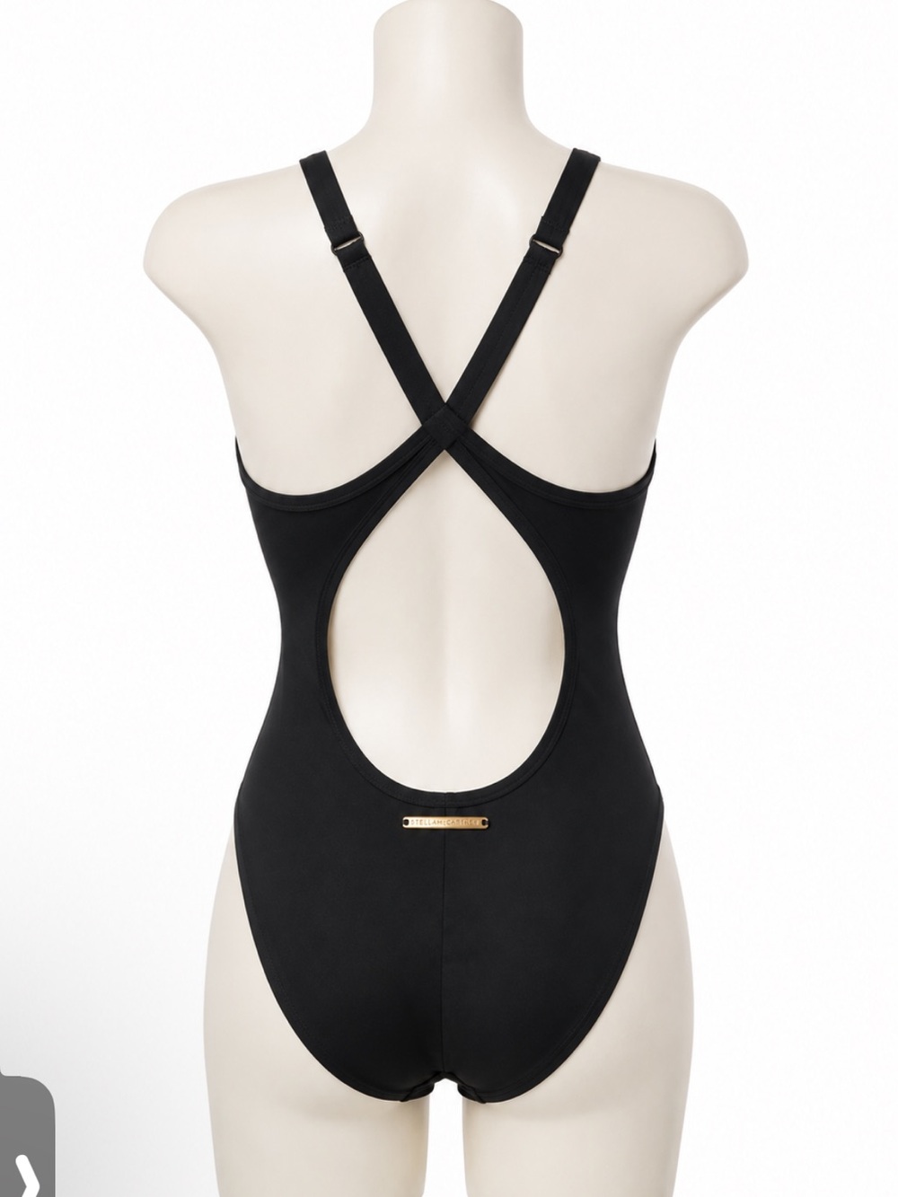 STELLA MCCARTNEY $195 Black SMALL Falabella Pop one piece Swinsuit NEW - Picture 2 of 5
